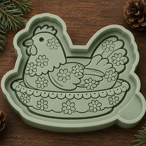 Vintage hen dish Silicone Mold: For Freshies,  Freshie Molds.