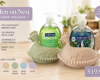 3D Printed Hen on Nest Soap Holder | Farmhouse Chicken Sink Decor