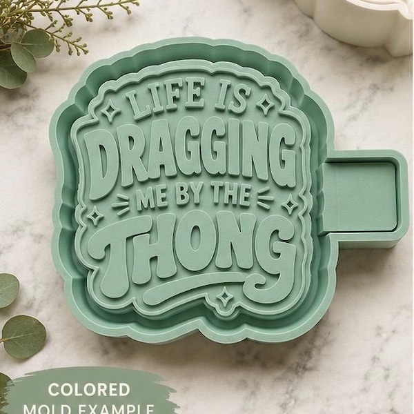 Life is dragging me by the thong Silicone Mold: For Freshies, Freshie Molds.