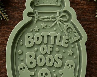 Bottle of Boos Silicone Freshie Mold: Halloween Ghost Car Freshies Maker