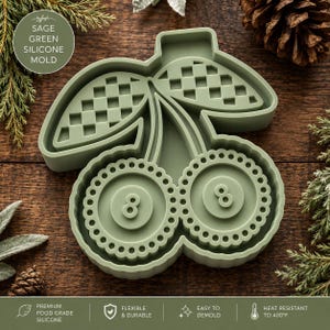 Western cherries checkered Silicone Mold: For Freshies