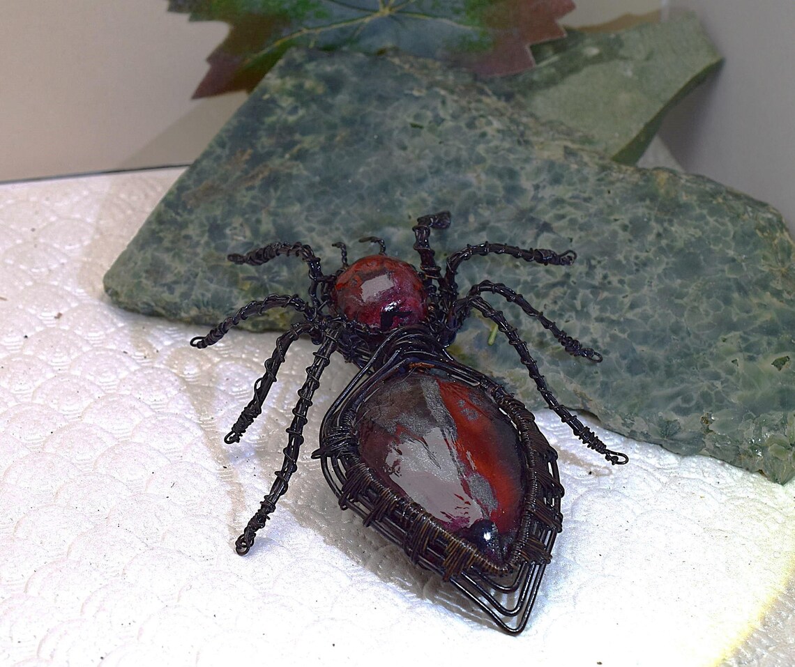 Wire Wrapped Clay Spider, Copper Wrapped Spider, Spiders, Insects - 11 ...