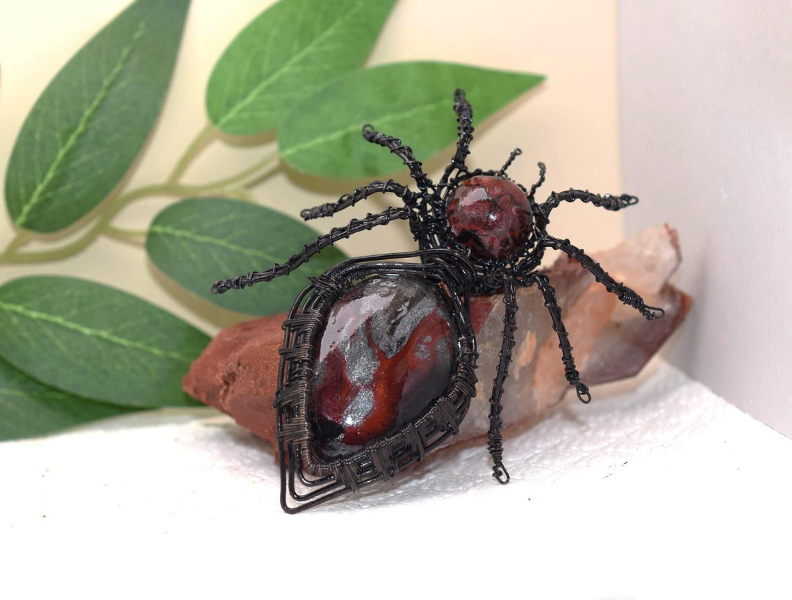 Wire Wrapped Clay Spider, Copper Wrapped Spider, Spiders, Insects - 11 ...