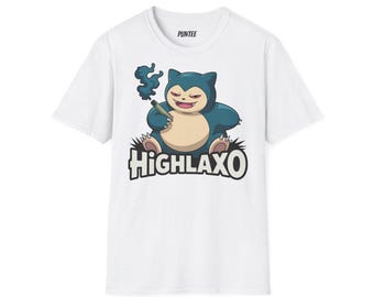 Camiseta divertida de Pokémon, camiseta de Snorlax, camiseta de marihuana 420, camiseta de anime crossover Blunt,