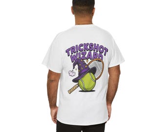 Camiseta Trickshot Wizard con estampado en la espalda, camiseta de tenis deportiva Ace Court Federer Nadal Sinner Alcaraz