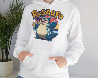 Sudadera con capucha Resaufo: divertida sudadera con capucha para fiestas en estilo Relaxo, perfecta para festivales y noches de copas.