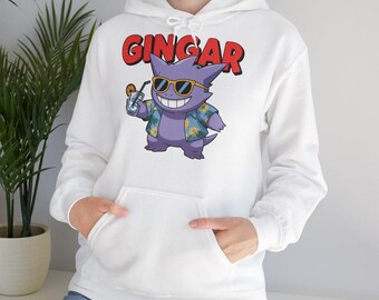 Sudadera con capucha de Gingar: suéter divertido con gin tonic de Gengar | Sudadera con capucha de fiesta de Pokémon | Regalo para amantes de la ginebra y jugadores | Sudadera con capucha unisex