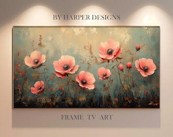 Wildflowers Painting Frame TV Art | Antique Floral Art | Pastel Colors | Vintage Botanical Art | Digital Art | Instant Download