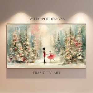 Notenkraker Ballet kerstmis aquarel winter bos schilderij, digitale tv-kunst