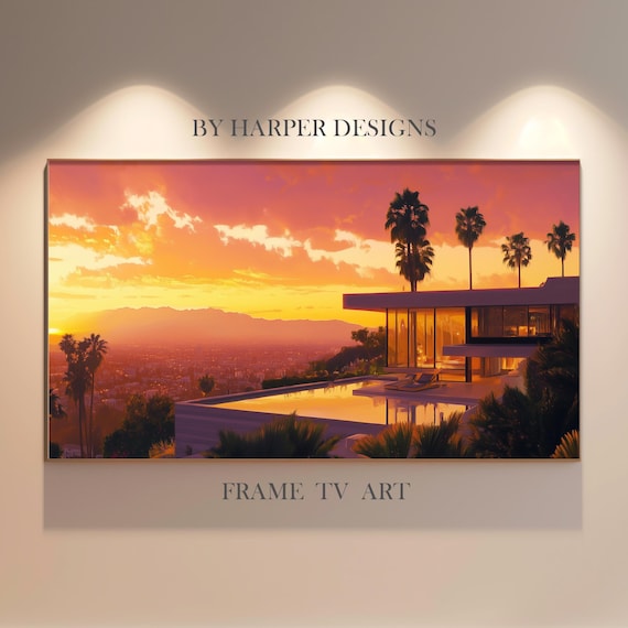 Arte de TV com arquitetura de meados do século TV com moldura