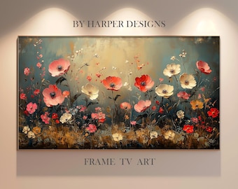 Wildflowers Painting Frame TV Art | Antique Floral Art | Pastel Colors | Vintage Botanical Art | Digital Art | Instant Download