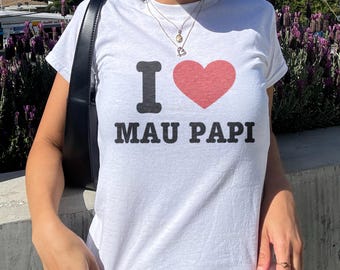 I Love Mau Papi Baby T-shirt, Rave Crop Top, Mau P T-shirt
