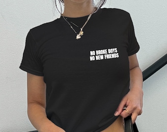 Koszulka dla dzieci Y2K: Żadnych bankrutów, żadnych nowych przyjaciół, krótki top Rave EDM