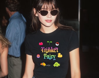 Maglietta Trinket Fairy Baby, top corto Rave, gadget EDM, abbigliamento Rave