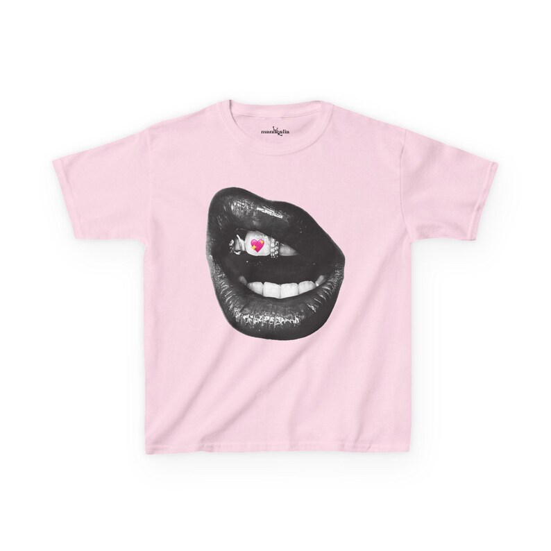 Grillz Baby Tee, Y2K Trendy Crop Top image 4
