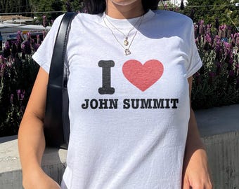 I Love John Summit baby-T-shirt, Y2K rave crop top, EDM-t-shirt, outfit voor muziekfestival