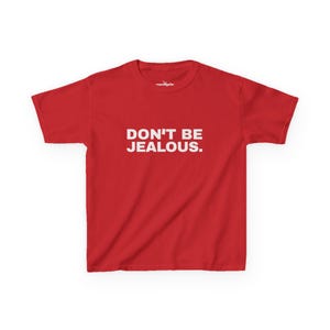Don't be Jealous Y2K Baby T-Shirt, Y2K Slogan Shirt, Trendiges Grafik Top, süßes 2000er Jahre Crop Top, Paris Hilton Shirt Bild 4