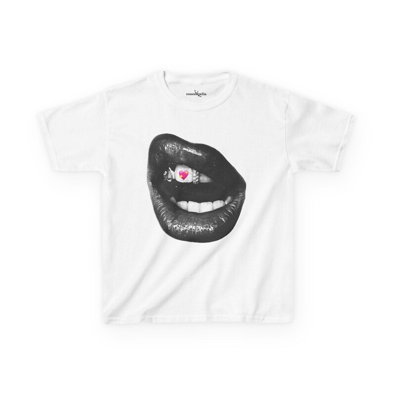 Grillz Baby Tee, Y2K Trendy Crop Top image 2