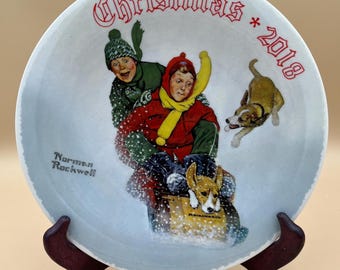 ヴィンテージ 1979 ノーマン・ロックウェル クリスマス プレート