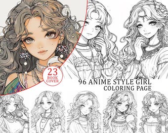 Dibujos para colorear de chicas de anime: Hojas imprimibles estilo manga (Descarga PDF)