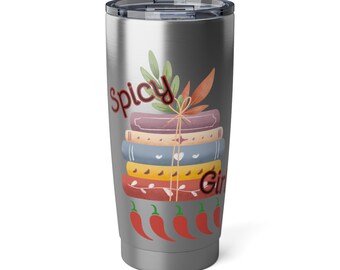 Vaso de acero inoxidable Spicy Book Girl - Vaso de viaje térmico de 20 oz