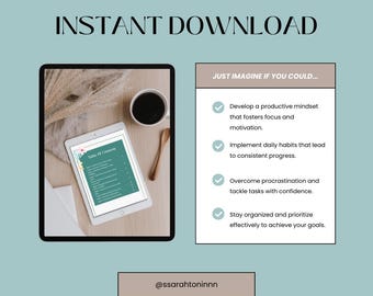 La mentalidad productiva: transforme su vida, alcance sus metas y maximice su concentración (libro electrónico, descarga instantánea) Planificador diario GRATIS incluido