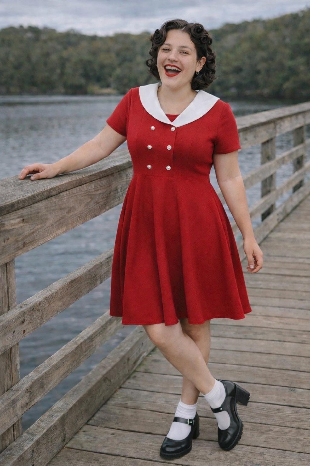 nautical red dress Patti Dress in Lipstick Red