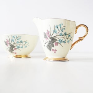 Vintage Windsor Bone China Creamer and Sugar Bowl Set