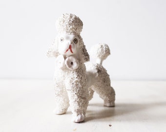 Vintage 1950s spaghetti poodle figurine, Vintage dog figurine