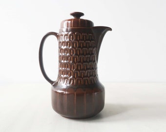 Vintage tall brown Wedgewood coffee pot