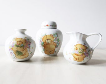 Vintage Forever Friends set, Forever Friends jug, Forever Friends set vase, Forever Friends set pot