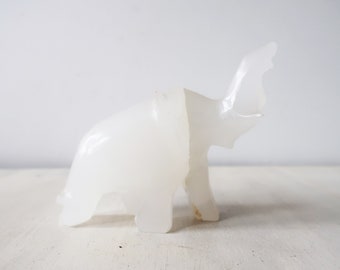 Vintage onyx marble elephant figurine