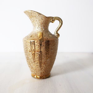 Vintage gold miniature jug vase