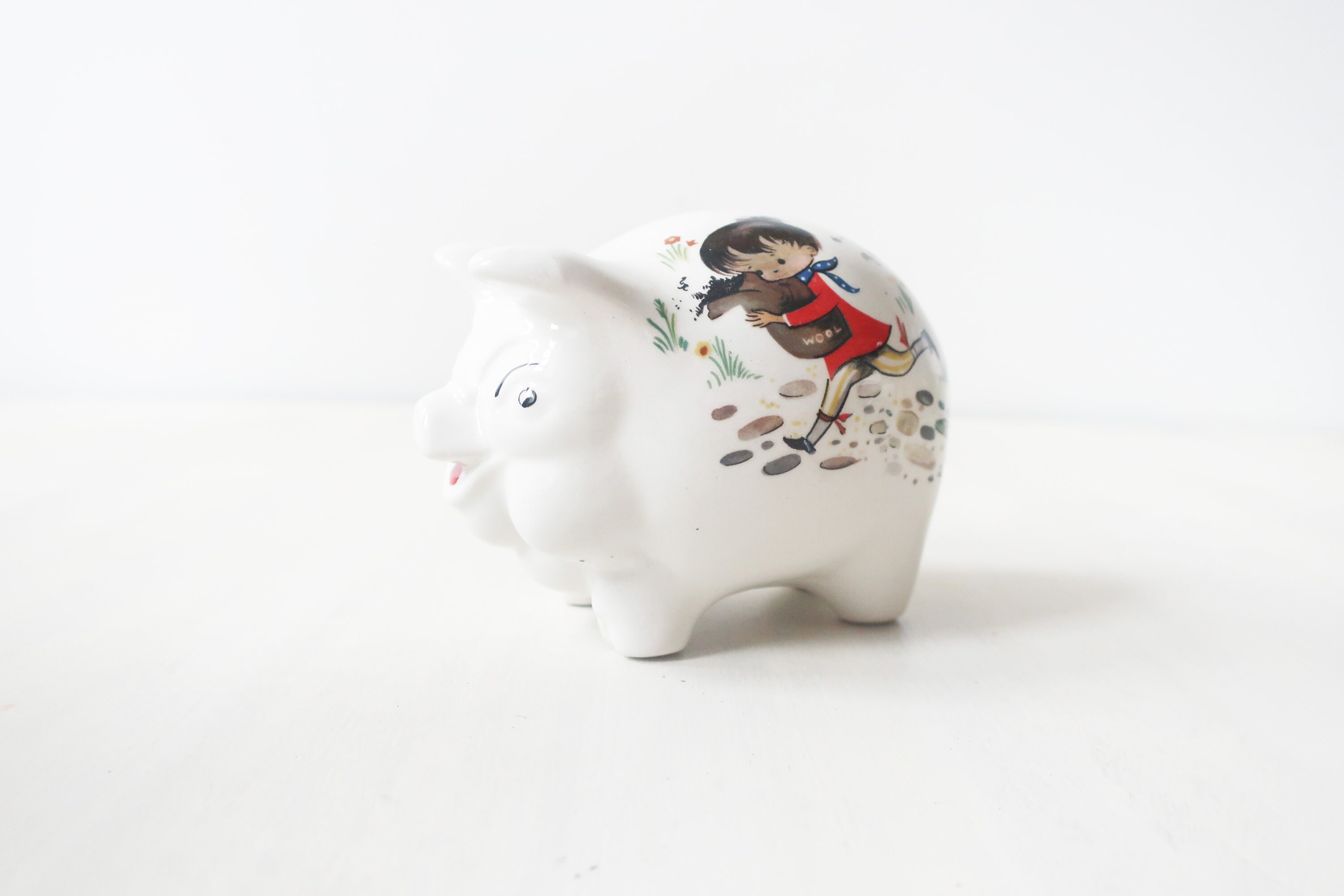 Vintage ceramic piggy bank, Vintage novelty money box - Etsy