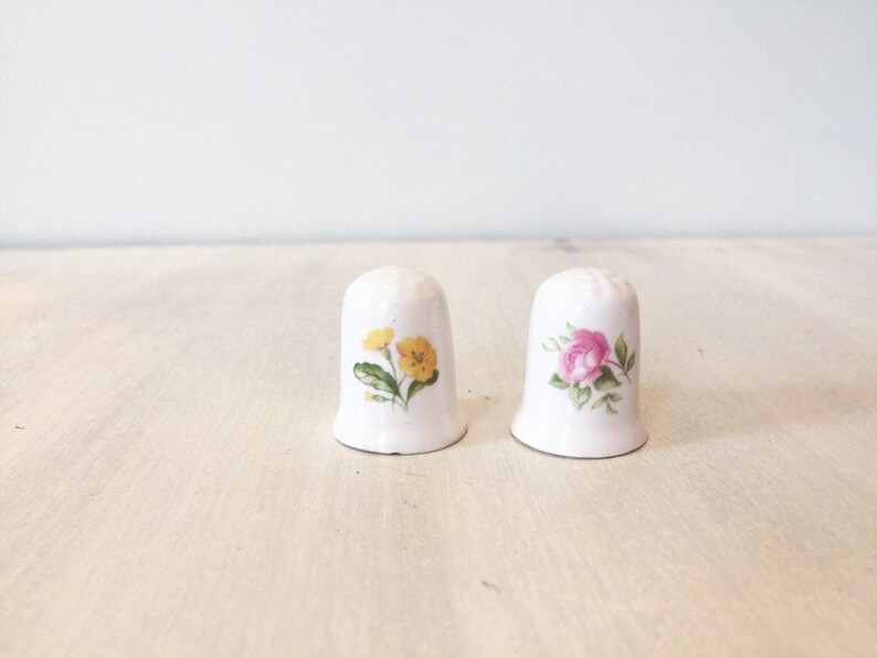 vintage bone china thimbles vintage china thimbles Vintage floral thimbles