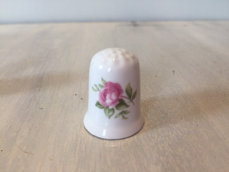 vintage bone china thimbles Vintage floral thimbles vintage china thimbles