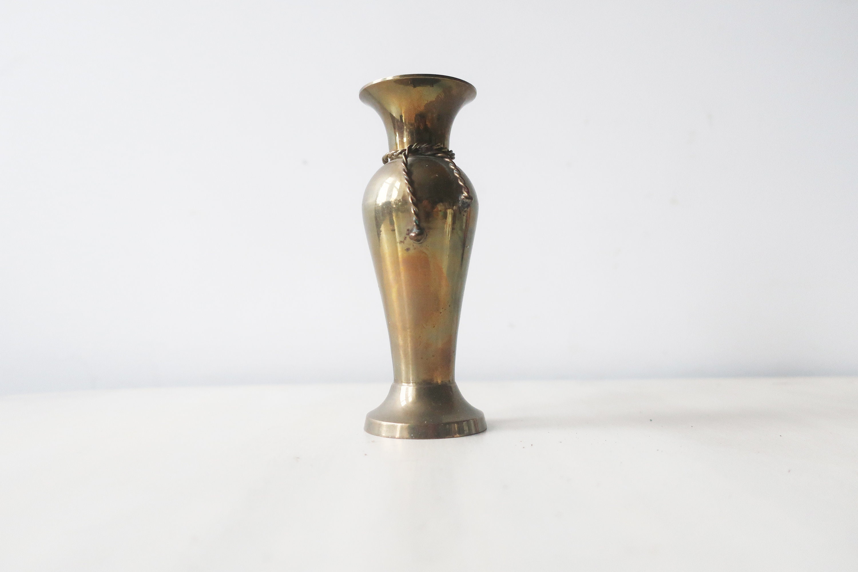 Vintage mini brass vase miniature brass vase small brass Etsy