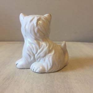 Vintage cute small white cat figurine image 6