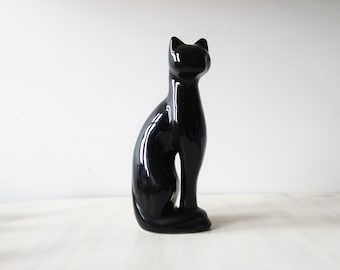 Vintage black Halloween cat, Vintage black cat figurine