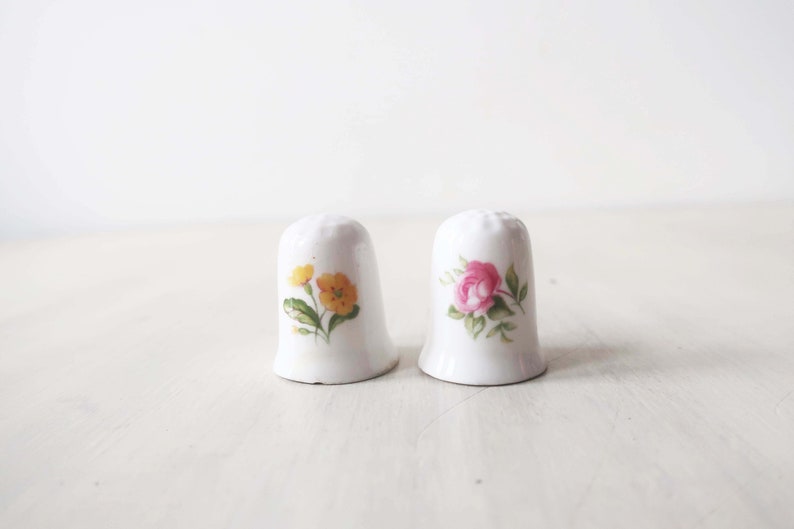 vintage bone china thimbles vintage china thimbles Vintage floral thimbles