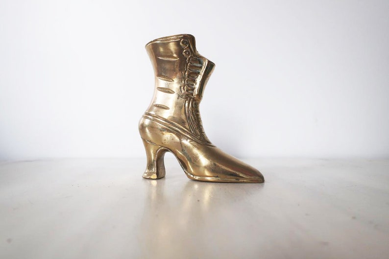 Vintage brass victorian shoe or boot