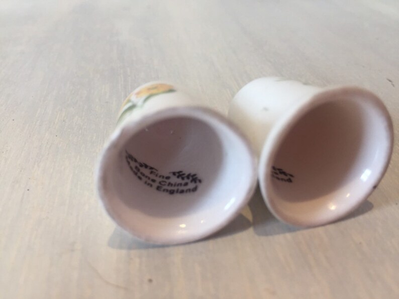 vintage bone china thimbles Vintage floral thimbles vintage china thimbles
