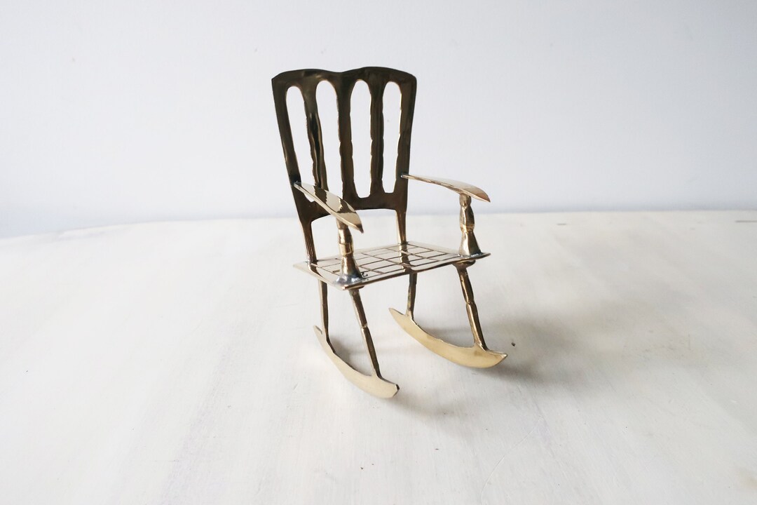 Mini Antique Rocking Chair Vintage Brass Miniature Rocking Chair - Dollhouse Furniture - Etsy