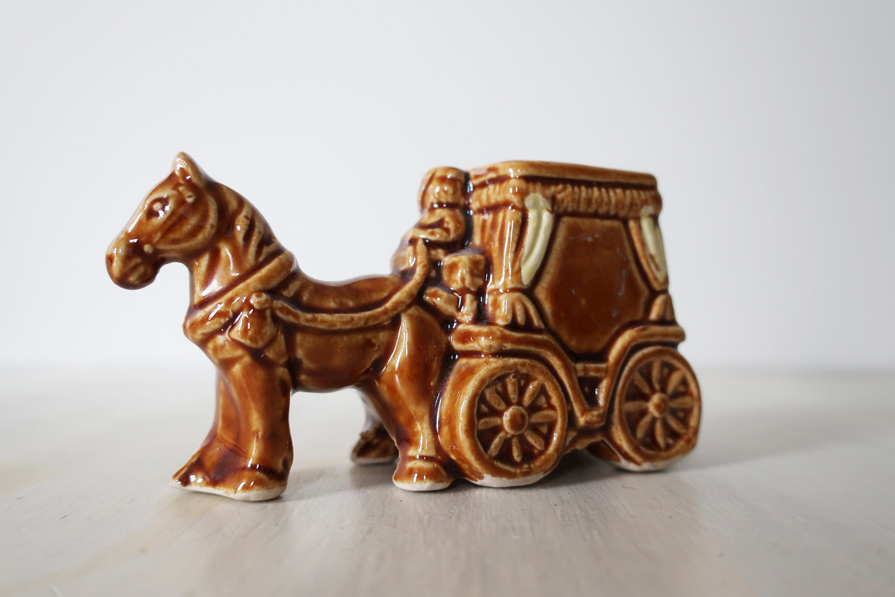 Vintage Horse and Cart Vase Vintage Brown Pottery Horse and Etsy UK