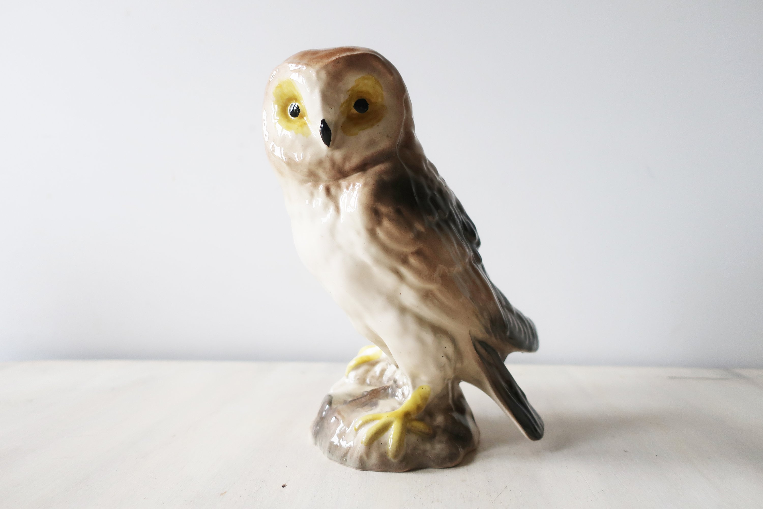 Vintage large brown owl figurine