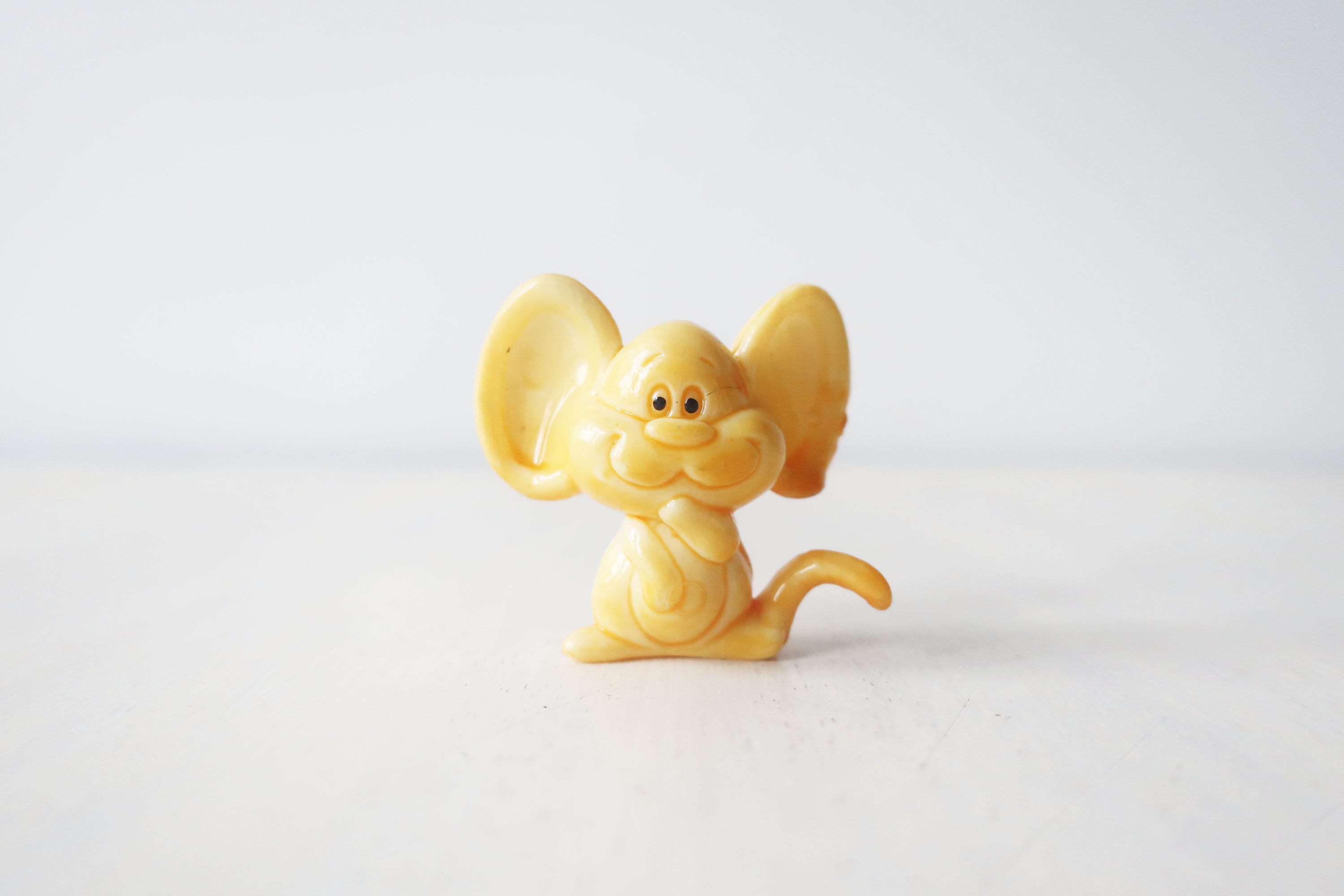 Small Yellow Plastic Mouse Toy Plastic Mouse Figurine Etsy UK