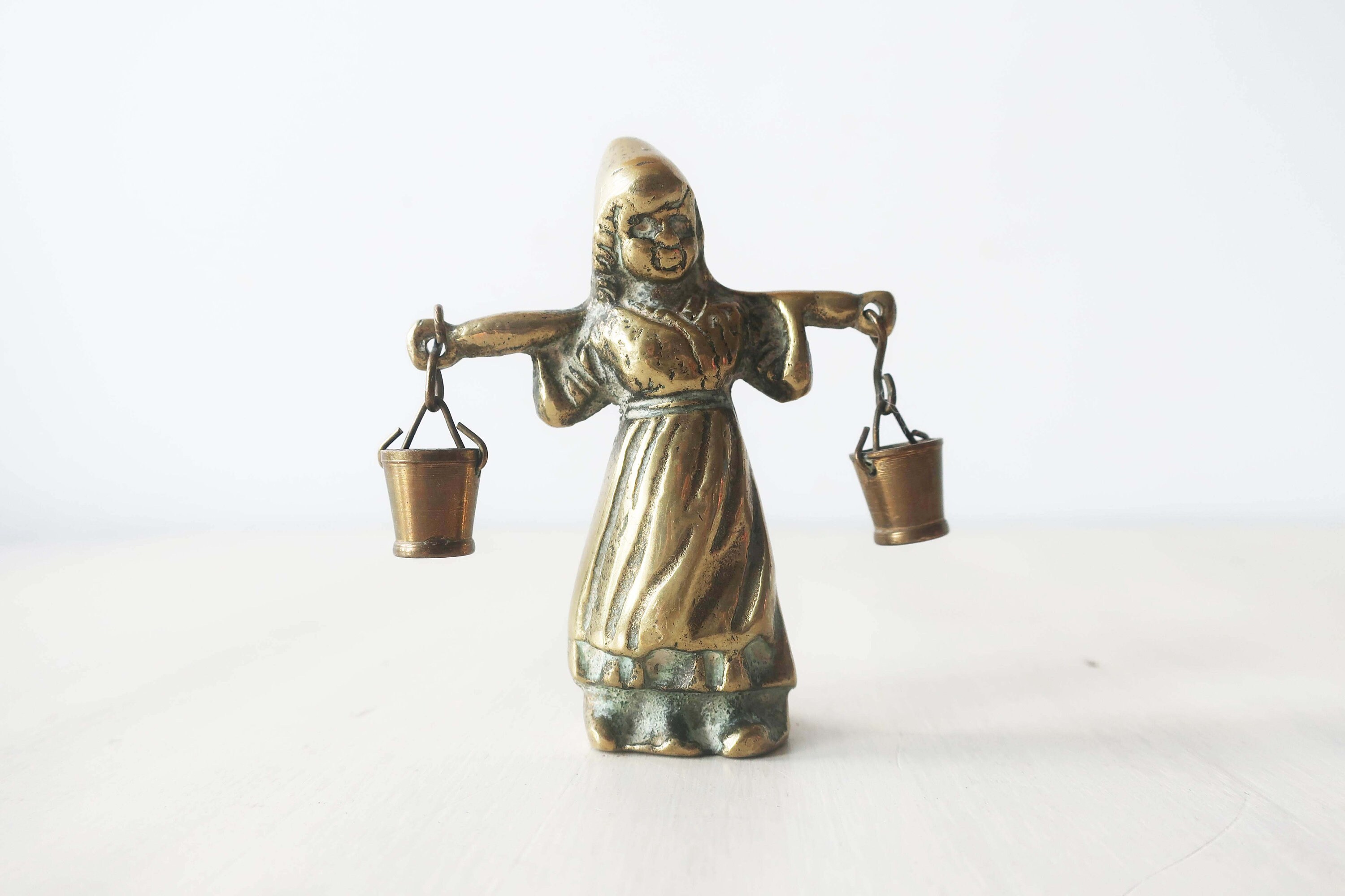 Vintage Brass Lady Figurine Vintage 