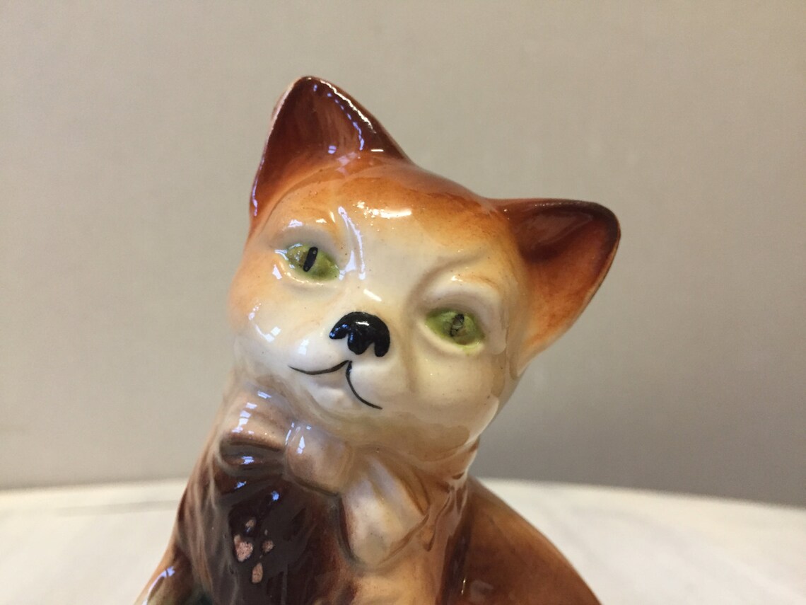 Ginger china cat figurine vintage ginger cat figurine cat Etsy