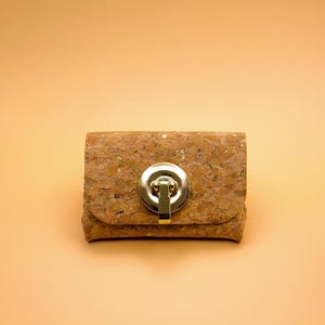 Portefeuille minimaliste fait main en liège sans couture | pour carte, porte-monnaie | Une prospérité ininterrompue | Portefeuille fin unisexe EDC | CADEAU pour lui, CADEAU pour elle