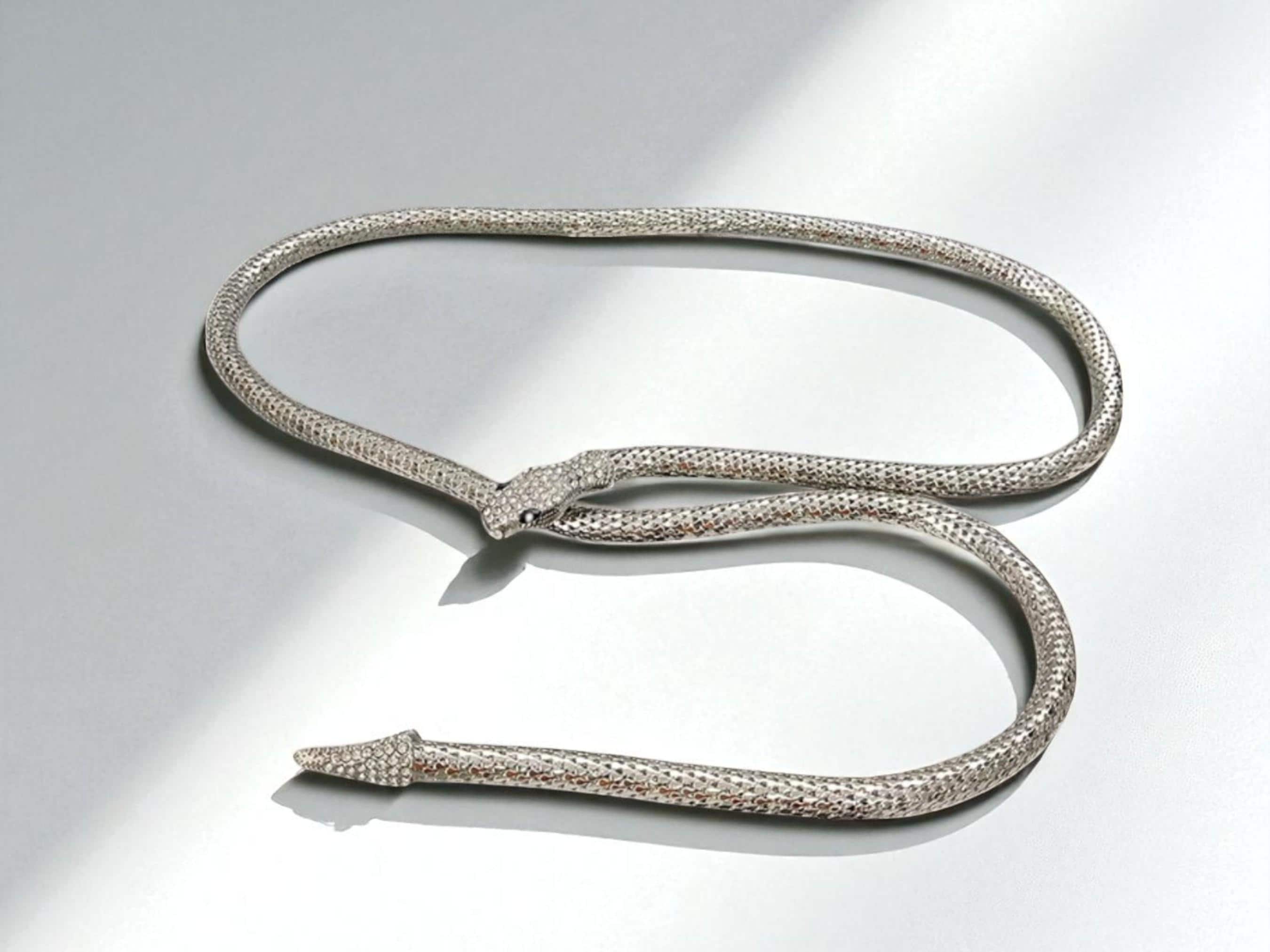 Magnetic Snake Chain Belt: Shiny Metal Statement Waistband  display picture 1